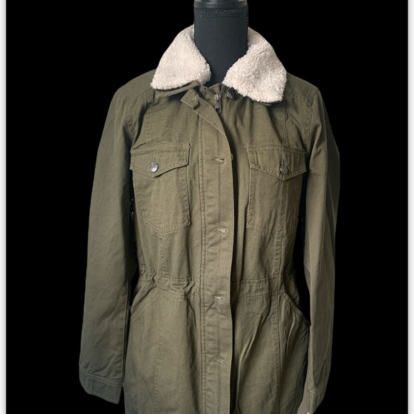 NWT Steve Madden Long Denim Walker Cargo Jacket - Picture 4 of 6